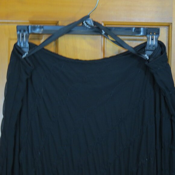 Joseph Ribkoff Black Bias Cut Maxi Chiffon Lined Knit Skirt Size 14 - Picture 2 of 10